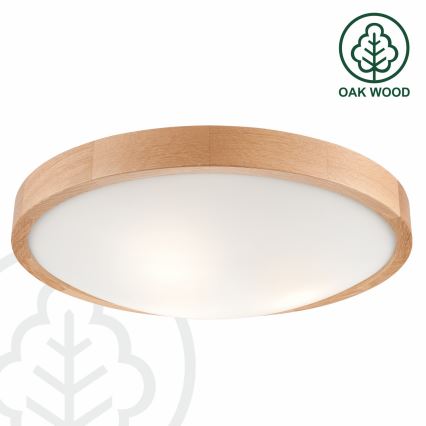 Lubinis šviestuvas OAK SLIM 3×E27/60W/230V Ąžuolas ø 47 cm