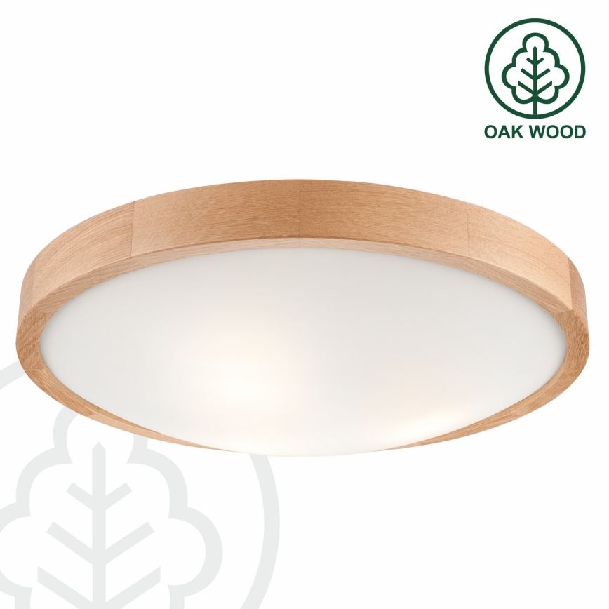 Lubinis šviestuvas OAK SLIM 3×E27/60W/230V Ąžuolas ø 47 cm