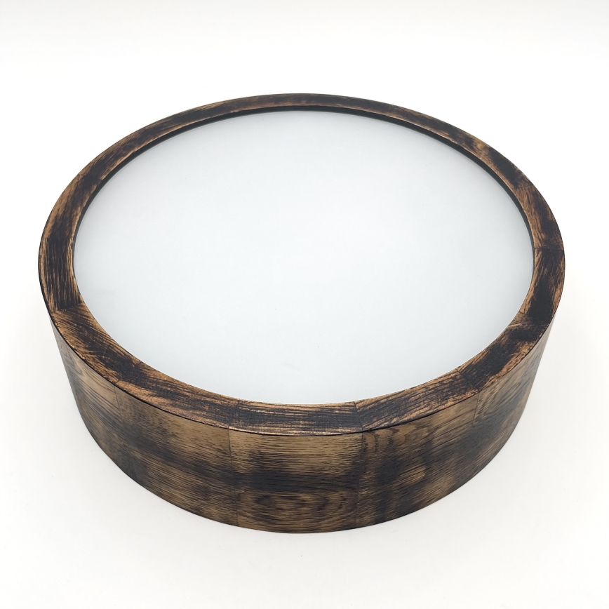 Lubinis šviestuvas OAK SMOKY 1xE27/15W/230V ø 27,5 cm ąžuolas/tamsiai ruda