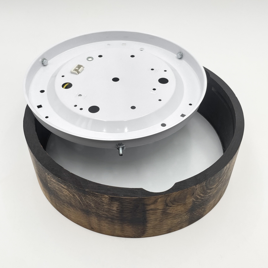 Lubinis šviestuvas OAK SMOKY 1xE27/15W/230V ø 27,5 cm ąžuolas/tamsiai ruda