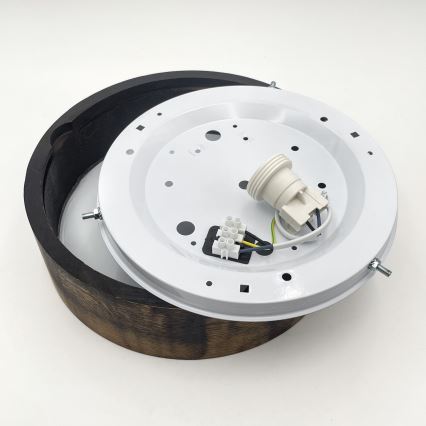 Lubinis šviestuvas OAK SMOKY 1xE27/15W/230V ø 27,5 cm ąžuolas/tamsiai ruda
