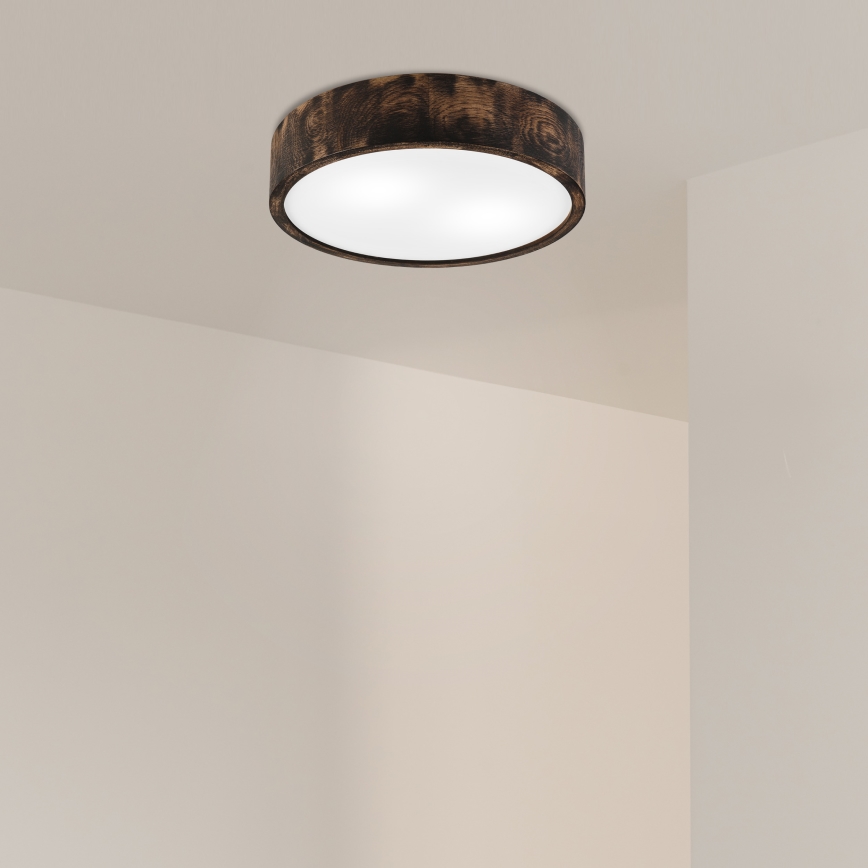 Lubinis šviestuvas OAK SMOKY 2xE27/15W/230V ø 37,5 cm ąžuolas/tamsiai ruda