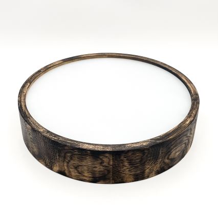 Lubinis šviestuvas OAK SMOKY 2xE27/15W/230V ø 37,5 cm ąžuolas/tamsiai ruda