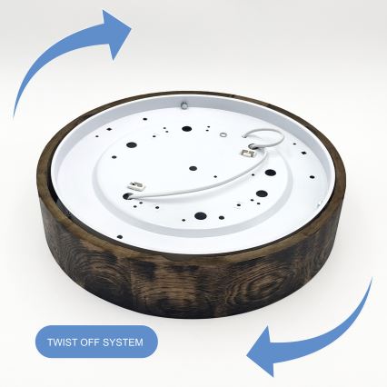 Lubinis šviestuvas OAK SMOKY 2xE27/15W/230V ø 37,5 cm ąžuolas/tamsiai ruda