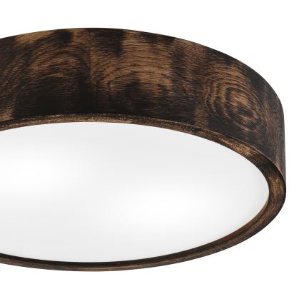 Lubinis šviestuvas OAK SMOKY 2xE27/15W/230V ø 37,5 cm ąžuolas/tamsiai ruda