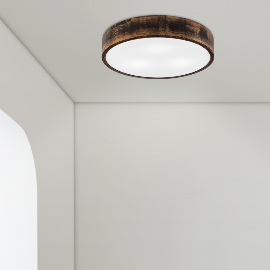 Lubinis šviestuvas OAK SMOKY 3xE27/15W/230V ø 47,5 cm ąžuolas/tamsiai ruda