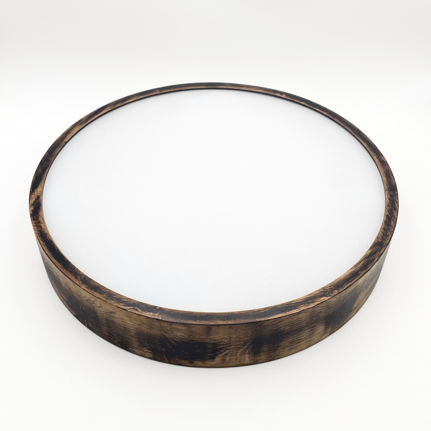 Lubinis šviestuvas OAK SMOKY 3xE27/15W/230V ø 47,5 cm ąžuolas/tamsiai ruda