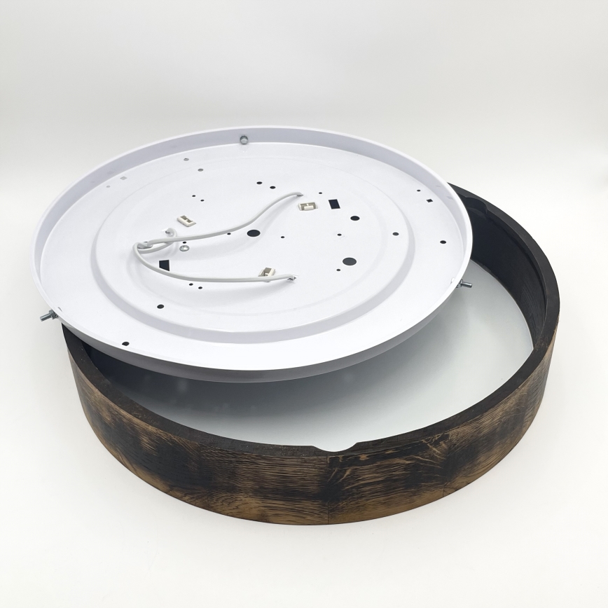 Lubinis šviestuvas OAK SMOKY 3xE27/15W/230V ø 47,5 cm ąžuolas/tamsiai ruda