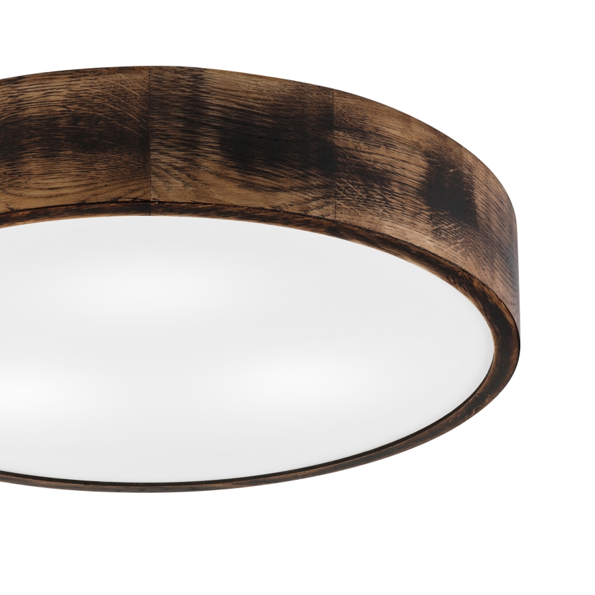 Lubinis šviestuvas OAK SMOKY 3xE27/15W/230V ø 47,5 cm ąžuolas/tamsiai ruda