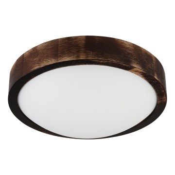 Lubinis šviestuvas OAK SMOKY SLIM 1xE27/15W/230V skersmuo 27 cm ąžuolas/tamsiai ruda
