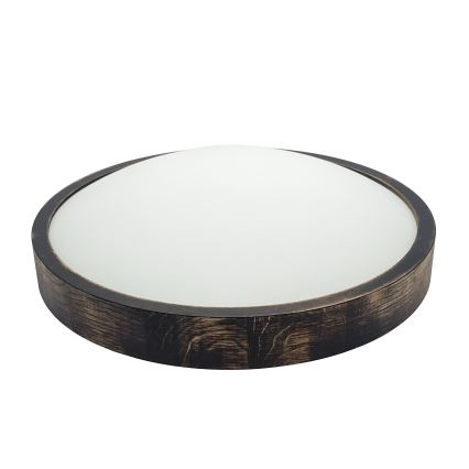 Lubinis šviestuvas OAK SMOKY SLIM 2xE27/15W/230V, skersmuo 37 cm, ąžuolo / tamsiai rudos spalvos