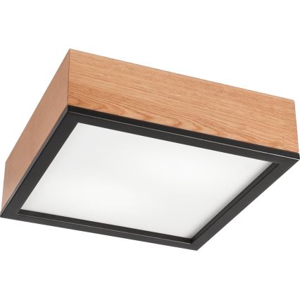 Lubinis šviestuvas OAK SQUARE 2xE27/15W/230V 31x31 cm ąžuolas/juoda