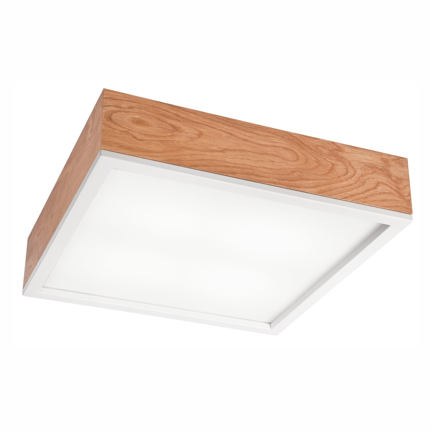 Lubinis šviestuvas OAK SQUARE 4xE27/15W/230V 39x39 cm ąžuolas/balta