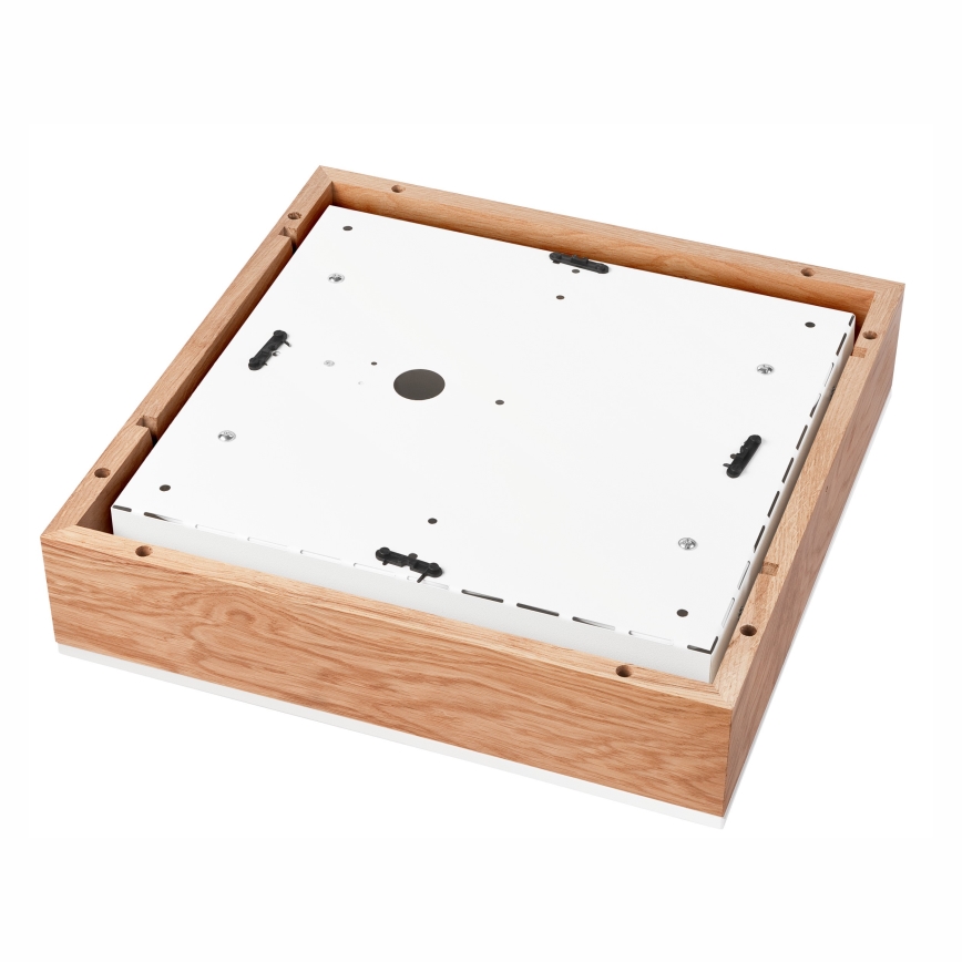 Lubinis šviestuvas OAK SQUARE 4xE27/15W/230V 39x39 cm ąžuolas/balta