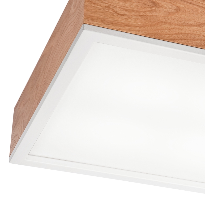 Lubinis šviestuvas OAK SQUARE 4xE27/15W/230V 39x39 cm ąžuolas/balta