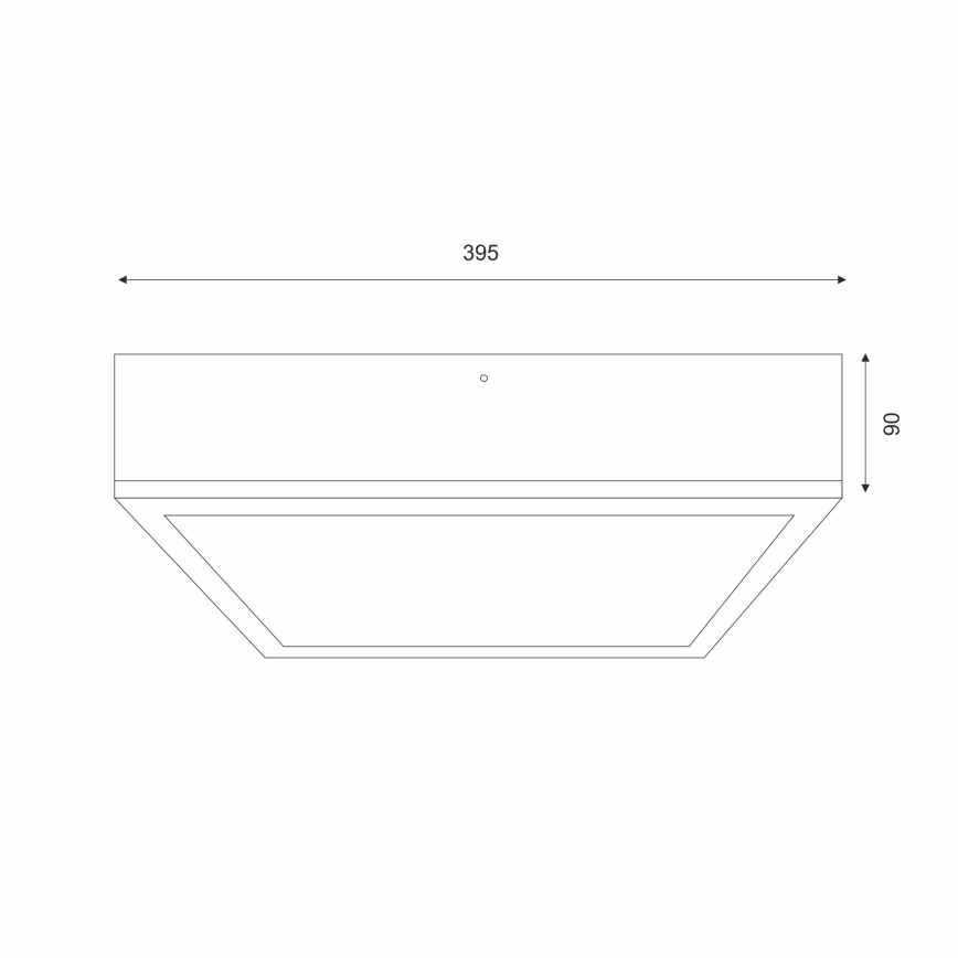 Lubinis šviestuvas OAK SQUARE 4xE27/15W/230V 39x39 cm ąžuolas/balta