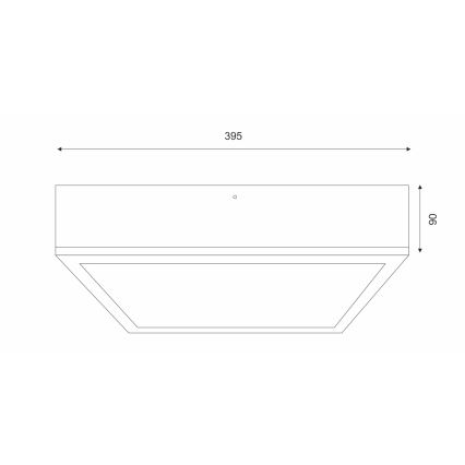 Lubinis šviestuvas OAK SQUARE 4xE27/15W/230V 39x39 cm ąžuolas/juoda