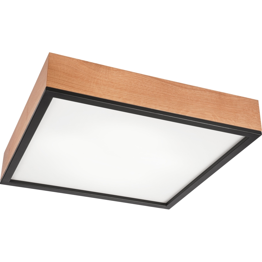 Lubinis šviestuvas OAK SQUARE 4xE27/15W/230V 48x48 cm ąžuolas/juoda