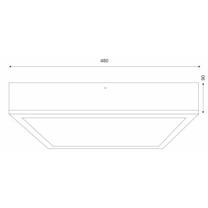 Lubinis šviestuvas OAK SQUARE 4xE27/15W/230V 48x48 cm ąžuolas/juoda