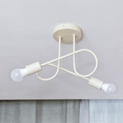 Lubinis šviestuvas OXFORD 2xE27/15W/230V kreminis