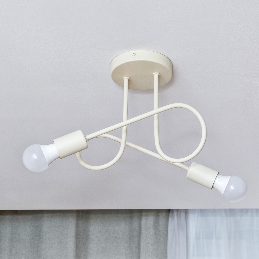 Lubinis šviestuvas OXFORD 2xE27/15W/230V kreminis