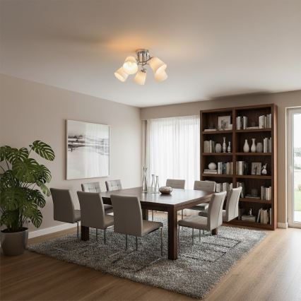 Lubinis šviestuvas PAFOS 5xE27/15W/230V, blizgus chromas