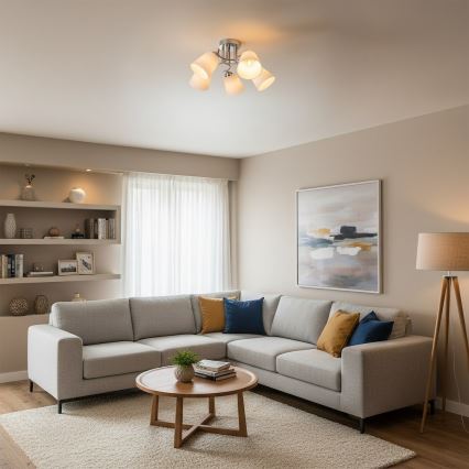 Lubinis šviestuvas PAFOS 5xE27/15W/230V, blizgus chromas