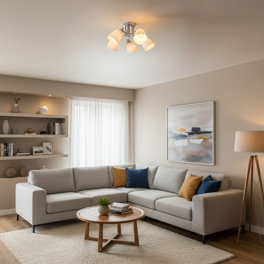 Lubinis šviestuvas PAFOS 5xE27/15W/230V, blizgus chromas