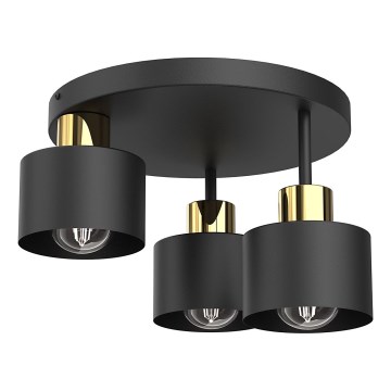 Lubinis šviestuvas PARKLA 3xE27/15W/230V juoda/auksas