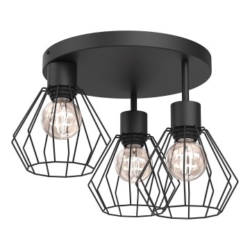 Lubinis šviestuvas PARKLA 3xE27/15W/230V juoda