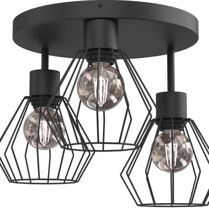 Lubinis šviestuvas PARKLA 3xE27/15W/230V juoda