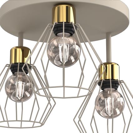 Lubinis šviestuvas PARKLA 3xE27/15W/230V smėlio spalva/auksas