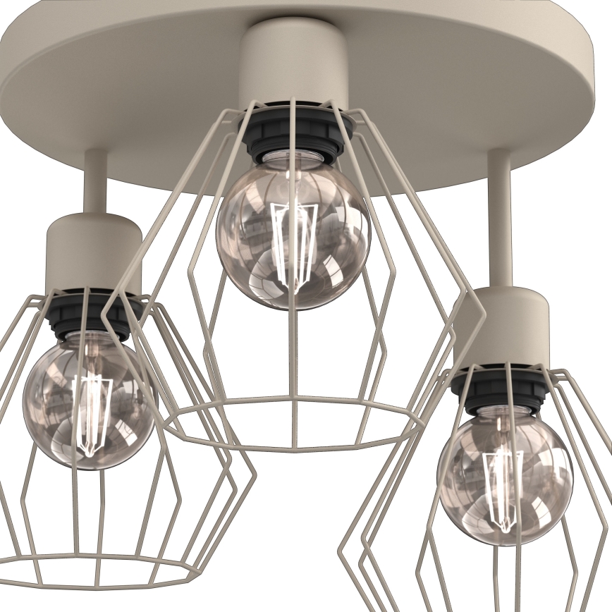 Lubinis šviestuvas PARKLA 3xE27/15W/230V smėlio spalva