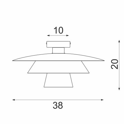 Lubinis šviestuvas PLATO 1xE27/15W/230V Ø 32 cm baltas