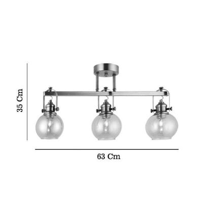 Lubinis šviestuvas POLINO 3xE27/40W/230V bronzinis
