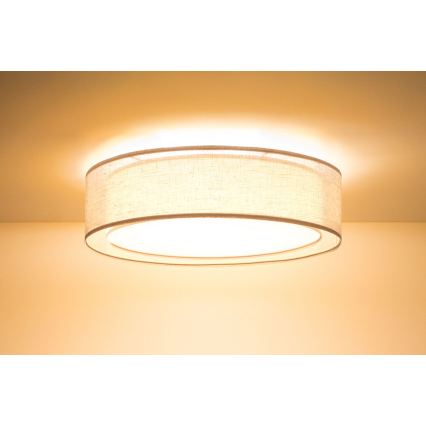 Lubinis šviestuvas PURO 2xE27/40W/230V Ø 60 cm smėlinė