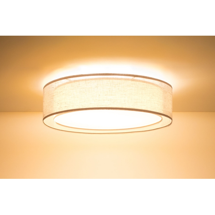 Lubinis šviestuvas PURO 2xE27/40W/230V Ø 60 cm smėlinė