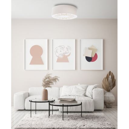 Lubinis šviestuvas RAYS 2xE27/60W/230V diametras 40 cm balta