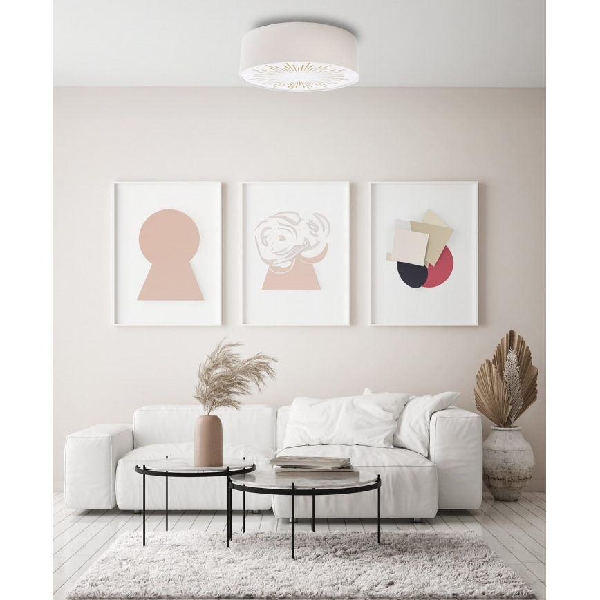 Lubinis šviestuvas RAYS 2xE27/60W/230V diametras 40 cm balta