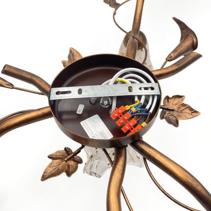 Lubinis šviestuvas ROZETA 4xE14/40W/230V bronzinis