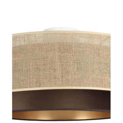 Lubinis šviestuvas SARTA 1xE27/60W/230V skersmuo 45 cm ruda/džiutas