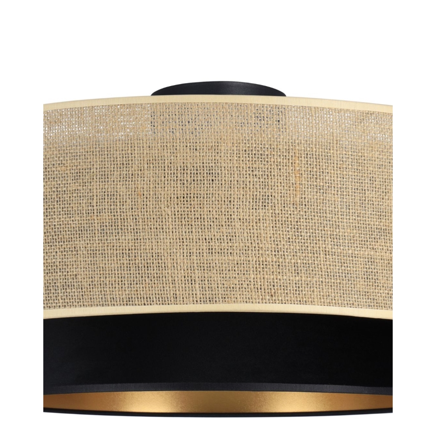 Lubinis šviestuvas SARTA 1xE27/60W/230V Ø 45 cm juoda/džiutas