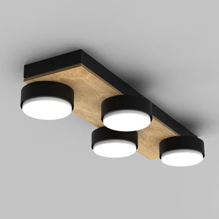 Lubinis šviestuvas SEMA 4xGX53/15W/230V juoda/ruda/ąžuolas