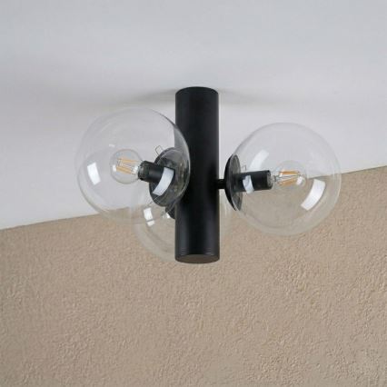 Lubinis šviestuvas SFERIO 3xE14/5W/230V juoda/skaidri