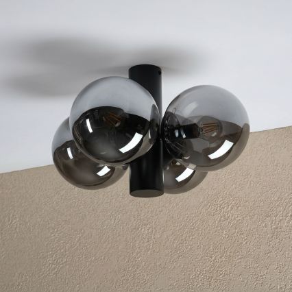 Lubinis šviestuvas SFERIO 4xE14/5W/230V juodas/dūminis juodas