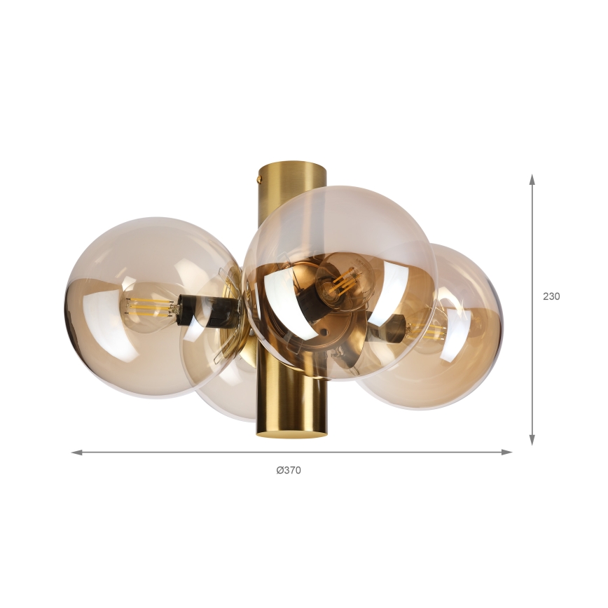 Lubinis šviestuvas SFERIO 4xE14/5W/230V žalvaris/dūminė smėlinė