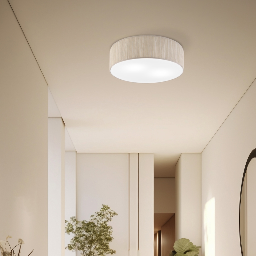 Lubinis šviestuvas SIRJA 2xE27/15W/230V Ø 45 cm smėlio spalvos