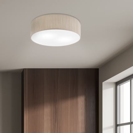 Lubinis šviestuvas SIRJA 2xE27/15W/230V Ø 45 cm smėlio spalvos