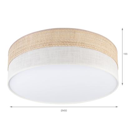 Lubinis šviestuvas SIRJA BOHO 2xE27/15W/230V skersmuo 45 cm smėlinė/kreminė