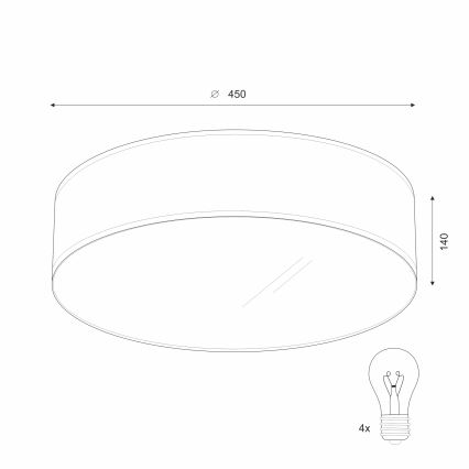 Lubinis šviestuvas SIRJA DOUBLE 4xE27/15W/230V diametras 45 cm kreminė